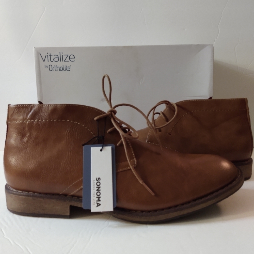 Men's Sonoma Bayport  Lace Boots, sz 13, Brown/ Cognac, NIB